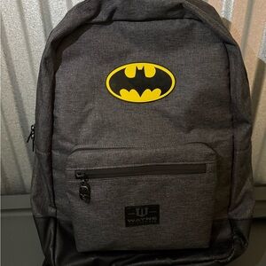 Batman Gray and Yellow Backpack with Iconic Logo